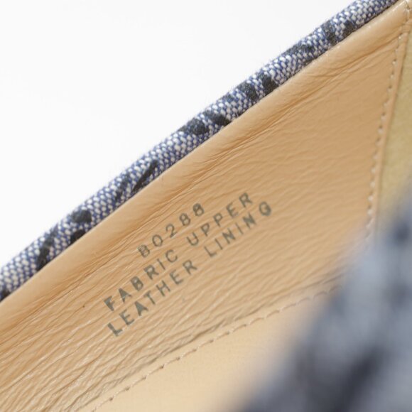 J Crew Womens Roxie Pump Size 8.5 Blue Satin Palm Tree Pointed Heel Shoes Italy - Picture 10 of 13